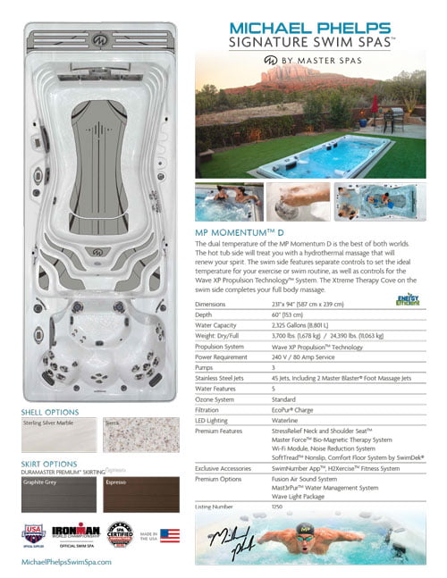 Michael Phelps Signature Swim Spa Brochure